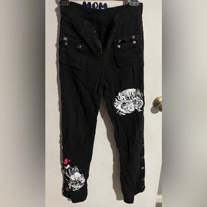SLP Black wide leg jeans with design size small